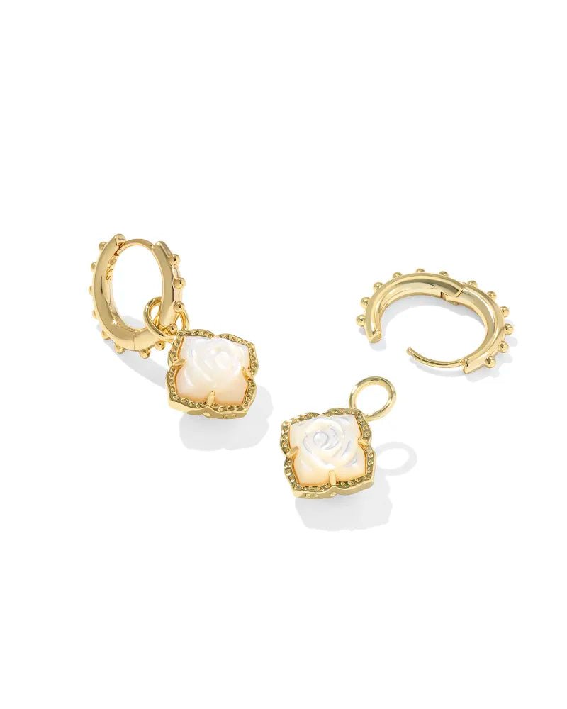 Kendra Scott Ivory Mallory Rose Gold Huggie Earrings - Jessi Jayne Boutique