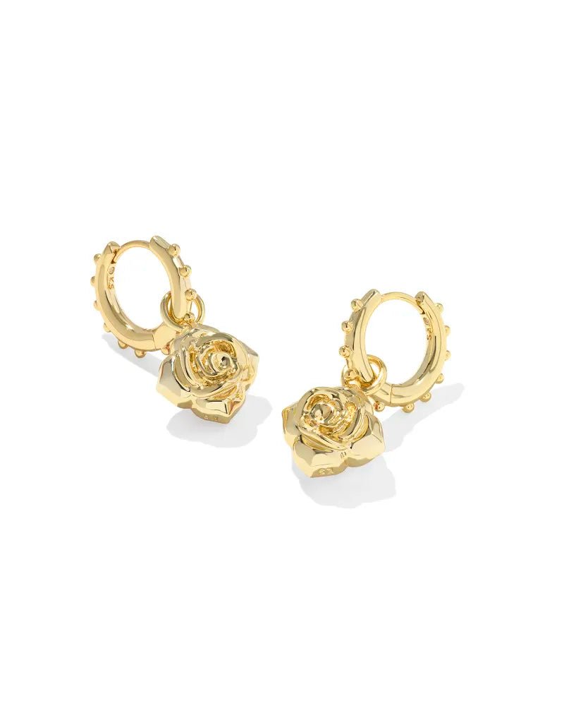 Kendra Scott Ivory Mallory Rose Gold Huggie Earrings - Jessi Jayne Boutique