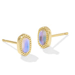 Kendra Scott Mini Ellie Gold Stud Earrings in Dichroic Glass - Jessi Jayne Boutique