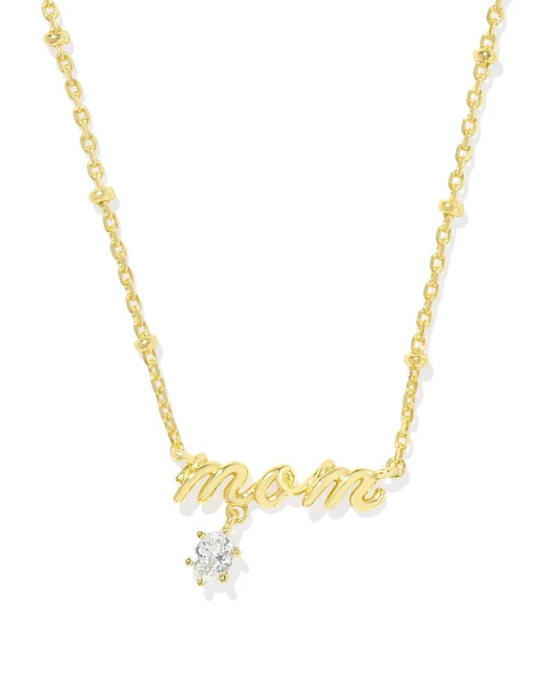 Kendra Scott Mom Gold Crystal Short Pendant Necklace - Jessi Jayne Boutique