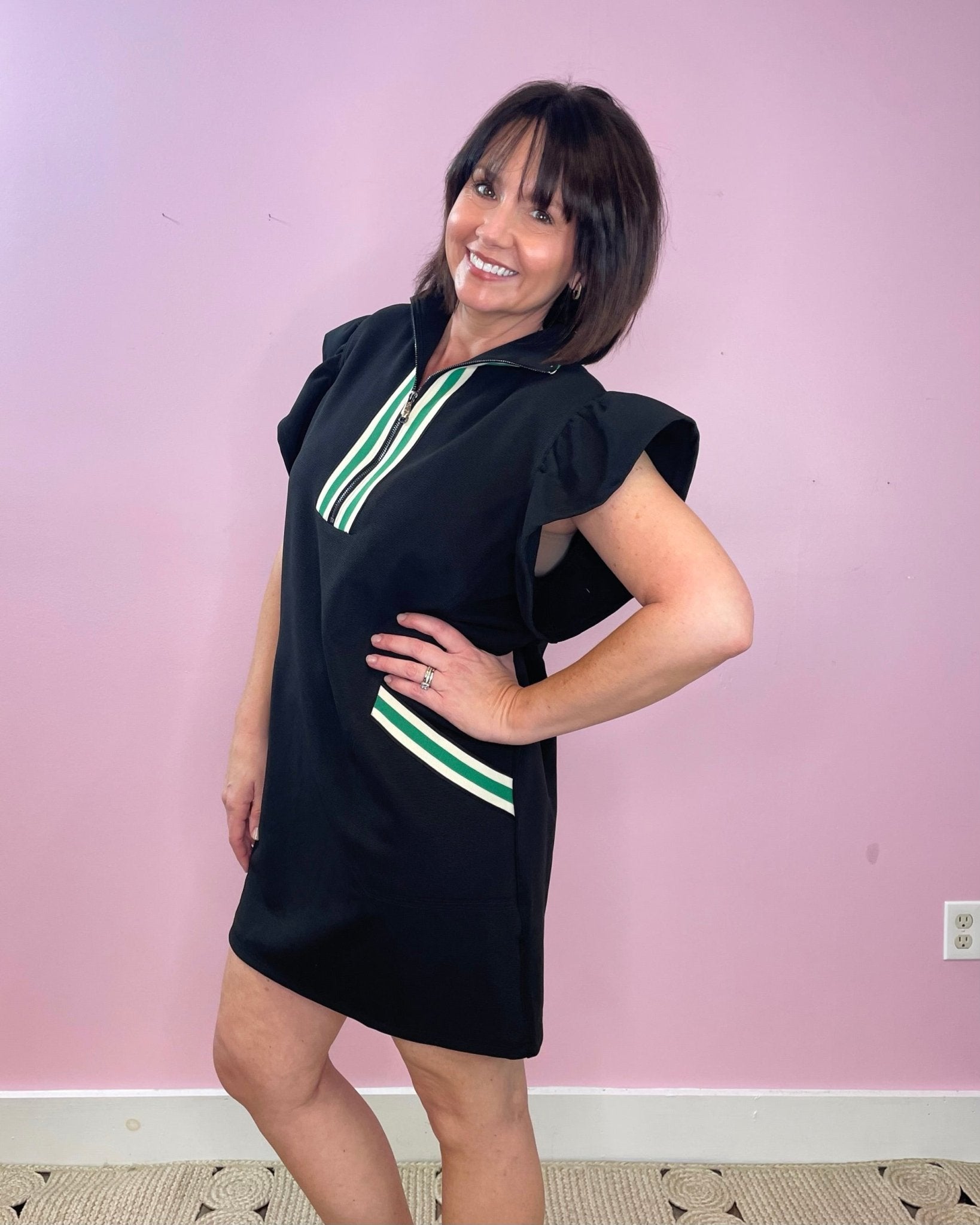 Sporty Chic Flutter Sleeve Dress - Jessi Jayne Boutique