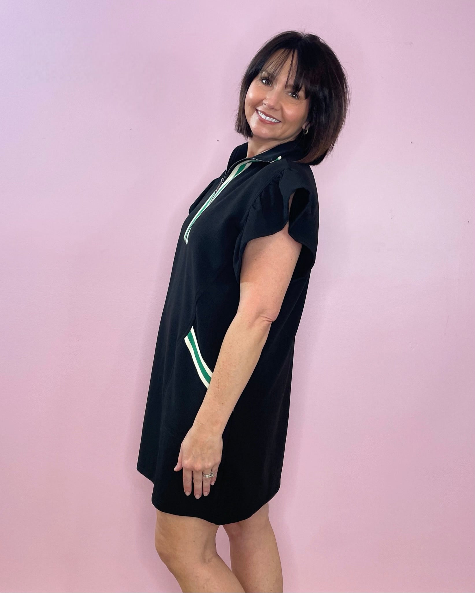 Sporty Chic Flutter Sleeve Dress - Jessi Jayne Boutique