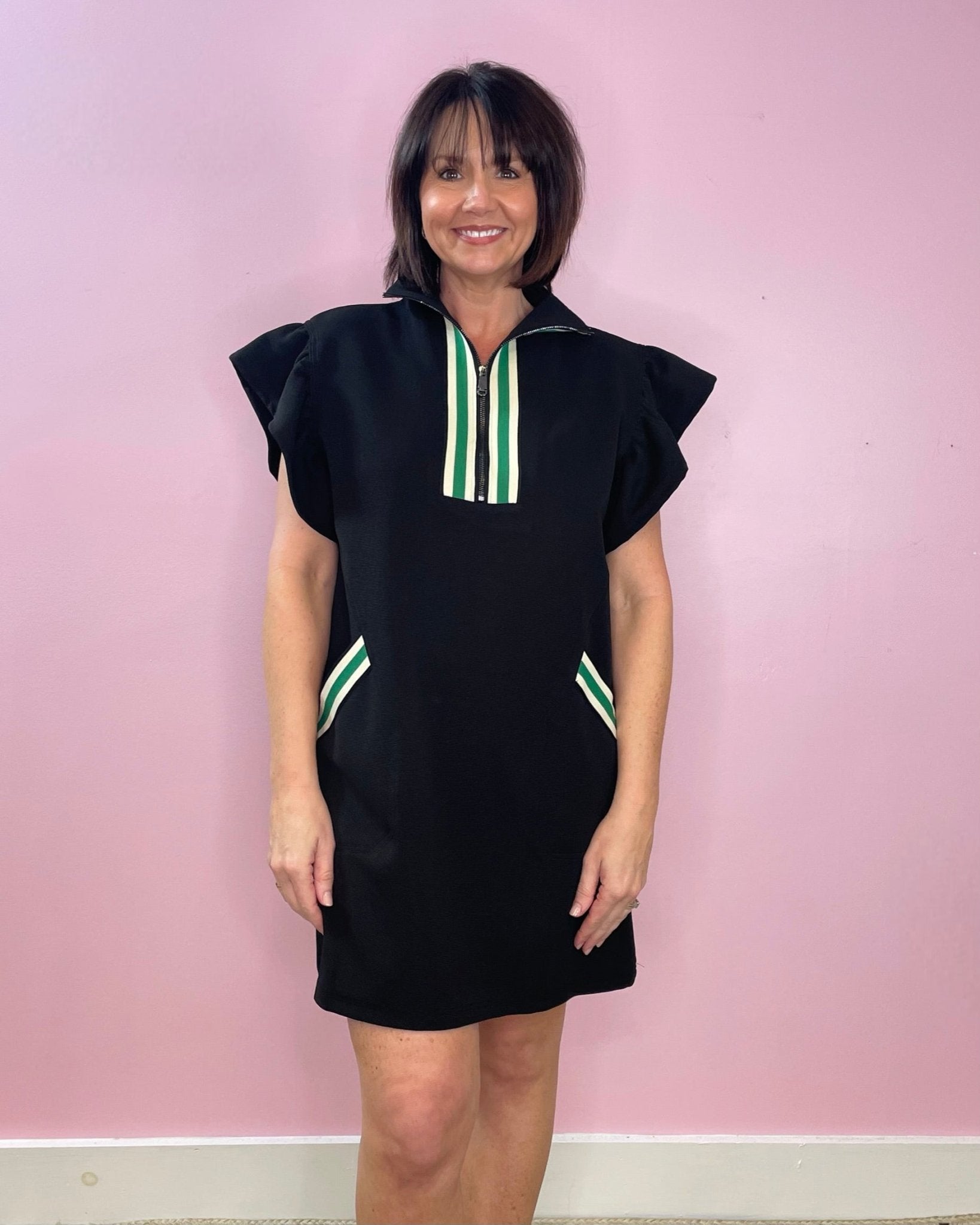 Sporty Chic Flutter Sleeve Dress - Jessi Jayne Boutique
