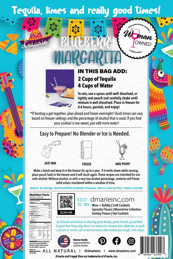 Blueberry Margarita Craft Cocktail Slush Mix - Jessi Jayne Boutique