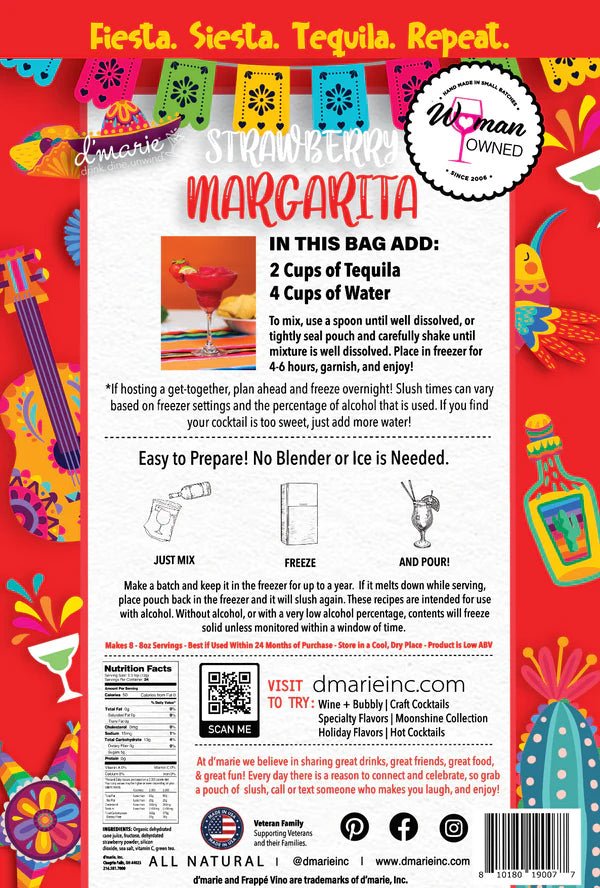Strawberry Margarita Craft Cocktail Slush Mix - Jessi Jayne Boutique
