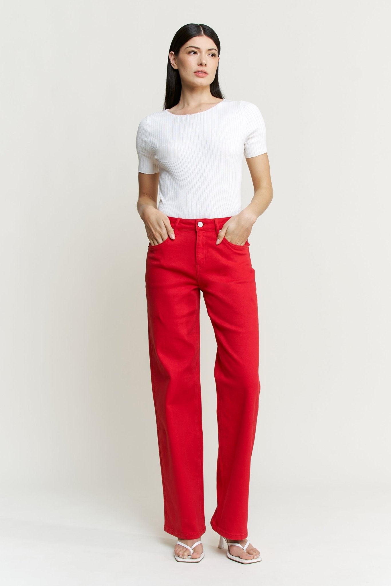 High Rise Straight Leg with Loose Fit - Jessi Jayne Boutique