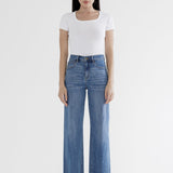 High Rise Wide Leg with Hem Detail