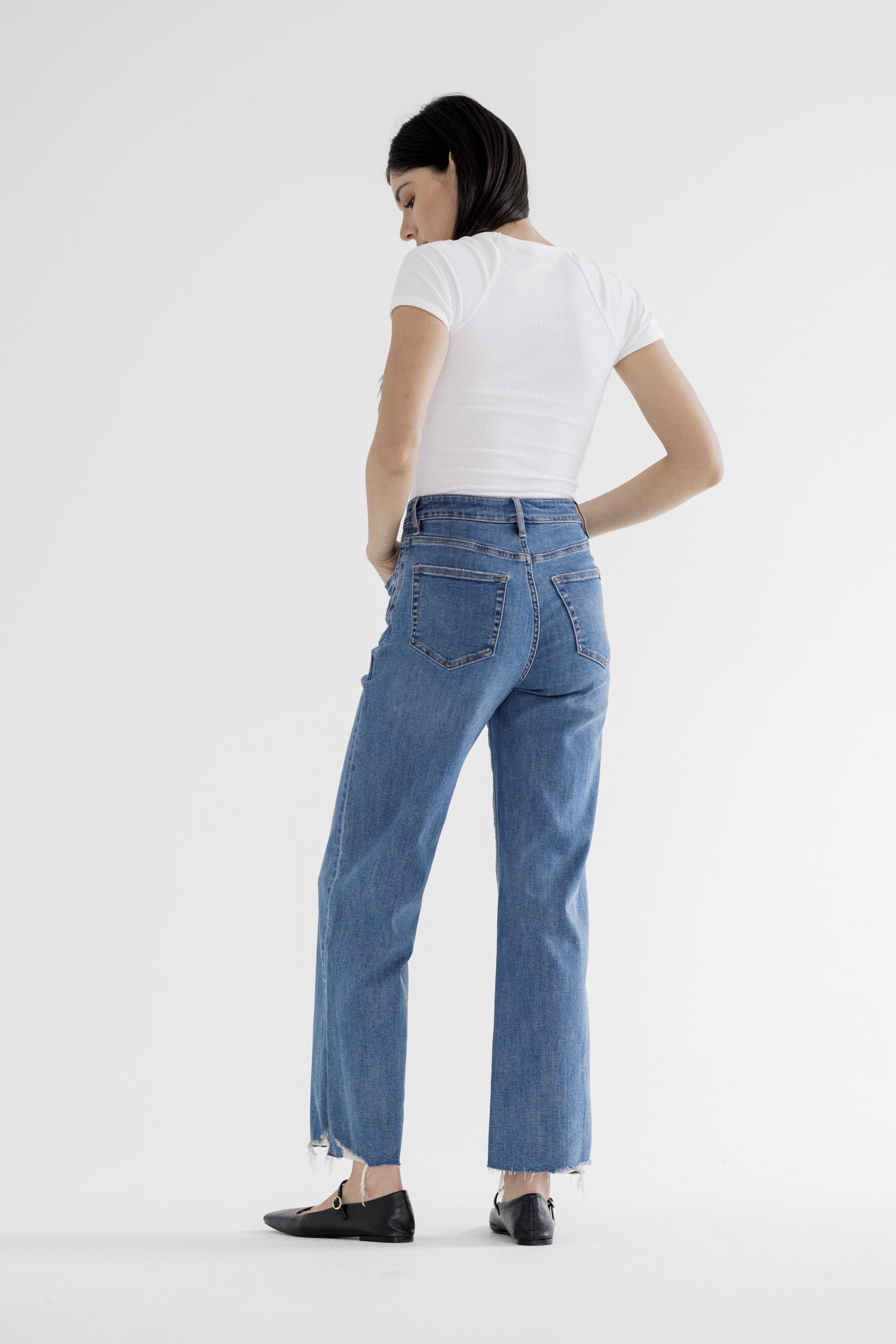 High Rise Wide Leg with Hem Detail