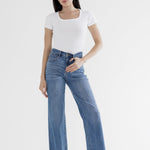 High Rise Wide Leg with Hem Detail