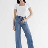 High Rise Wide Leg with Hem Detail