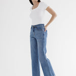 High Rise Wide Leg with Hem Detail