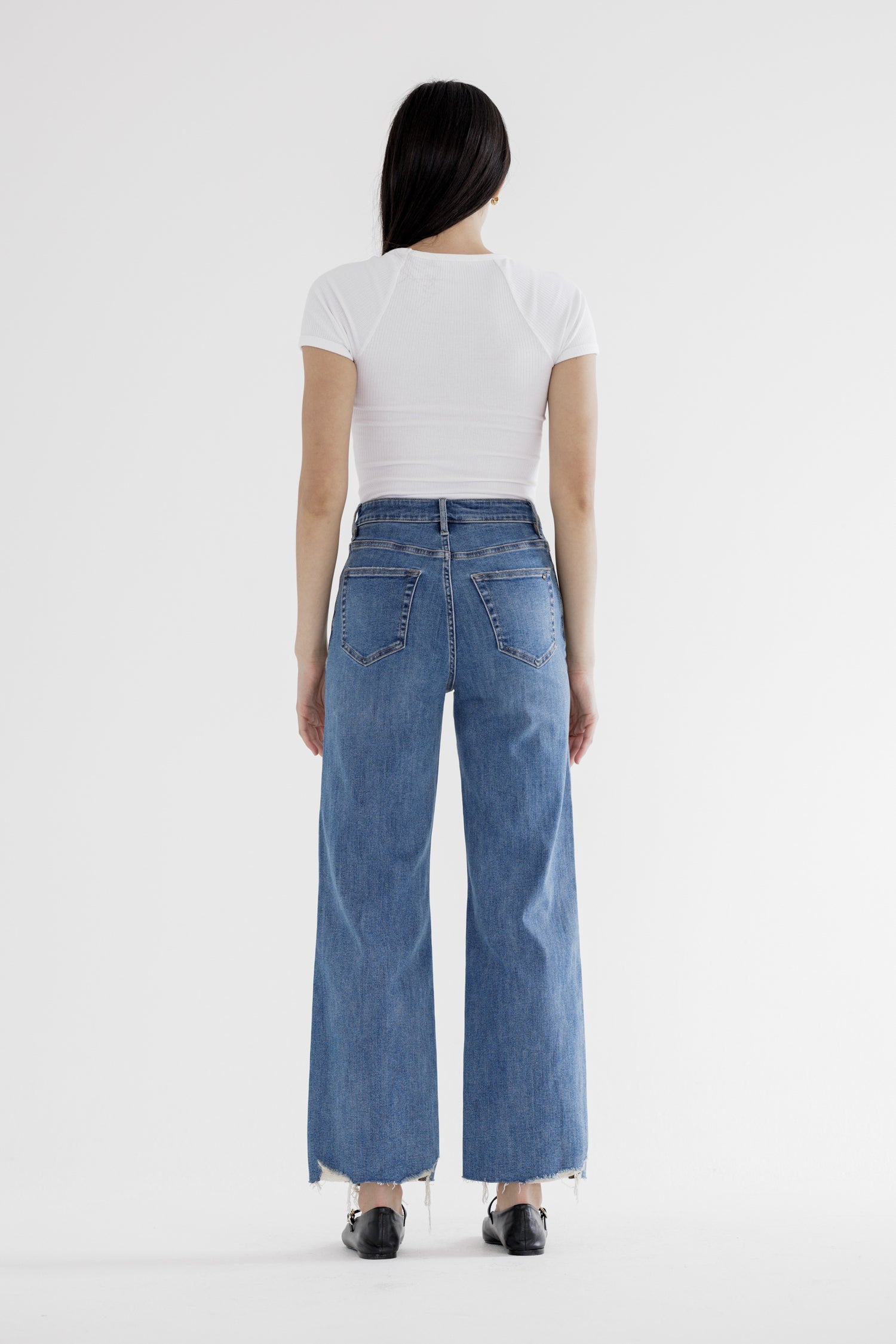High Rise Wide Leg with Hem Detail