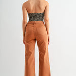 High-rise Wide Leg Ankle Front Yoke