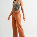 High-rise Wide Leg Ankle Front Yoke