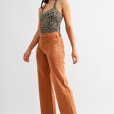 High-rise Wide Leg Ankle Front Yoke