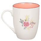 Pink Floral Cross Ceramic Coffee Mug - Jessi Jayne Boutique