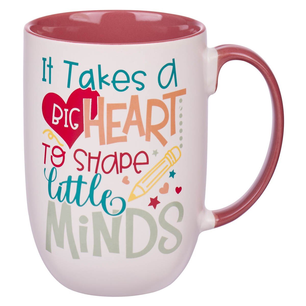 Big Heart White and Pink Ceramic Coffee Mug - Jessi Jayne Boutique