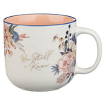 Be Still and Know Peach Blossom Ceramic Coffee Mug - Psalm 46:10 - Jessi Jayne Boutique