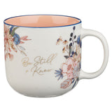 Be Still and Know Peach Blossom Ceramic Coffee Mug - Psalm 46:10 - Jessi Jayne Boutique