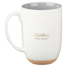 Walk By Faith White Ceramic Coffee Mug with Exposed Clay Base - 2 Corinthians 5:7 - Jessi Jayne Boutique