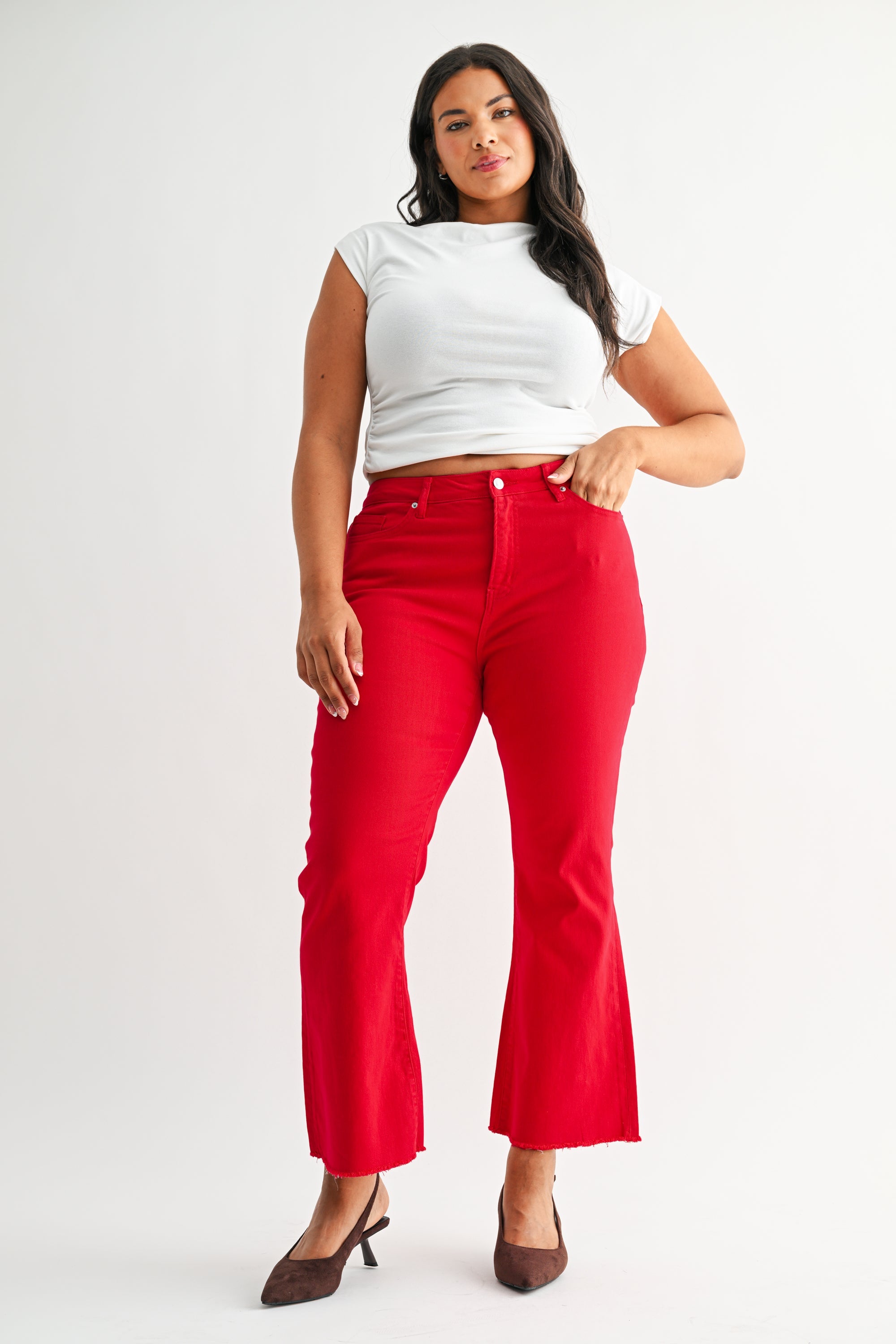High Rise Ankle Flare (Plus Size)