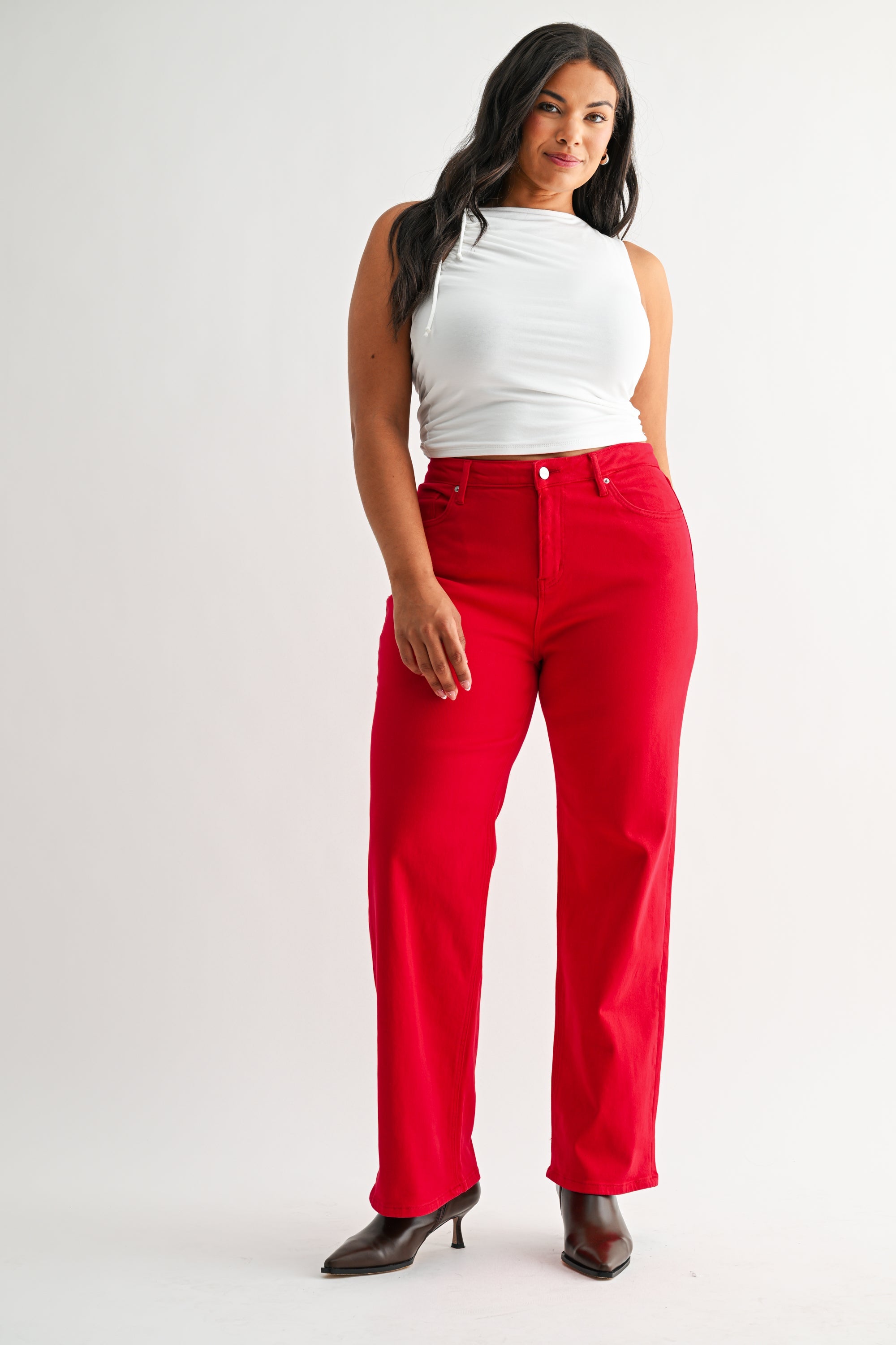 High Rise Straight Leg Loose Fit (Plus Size)