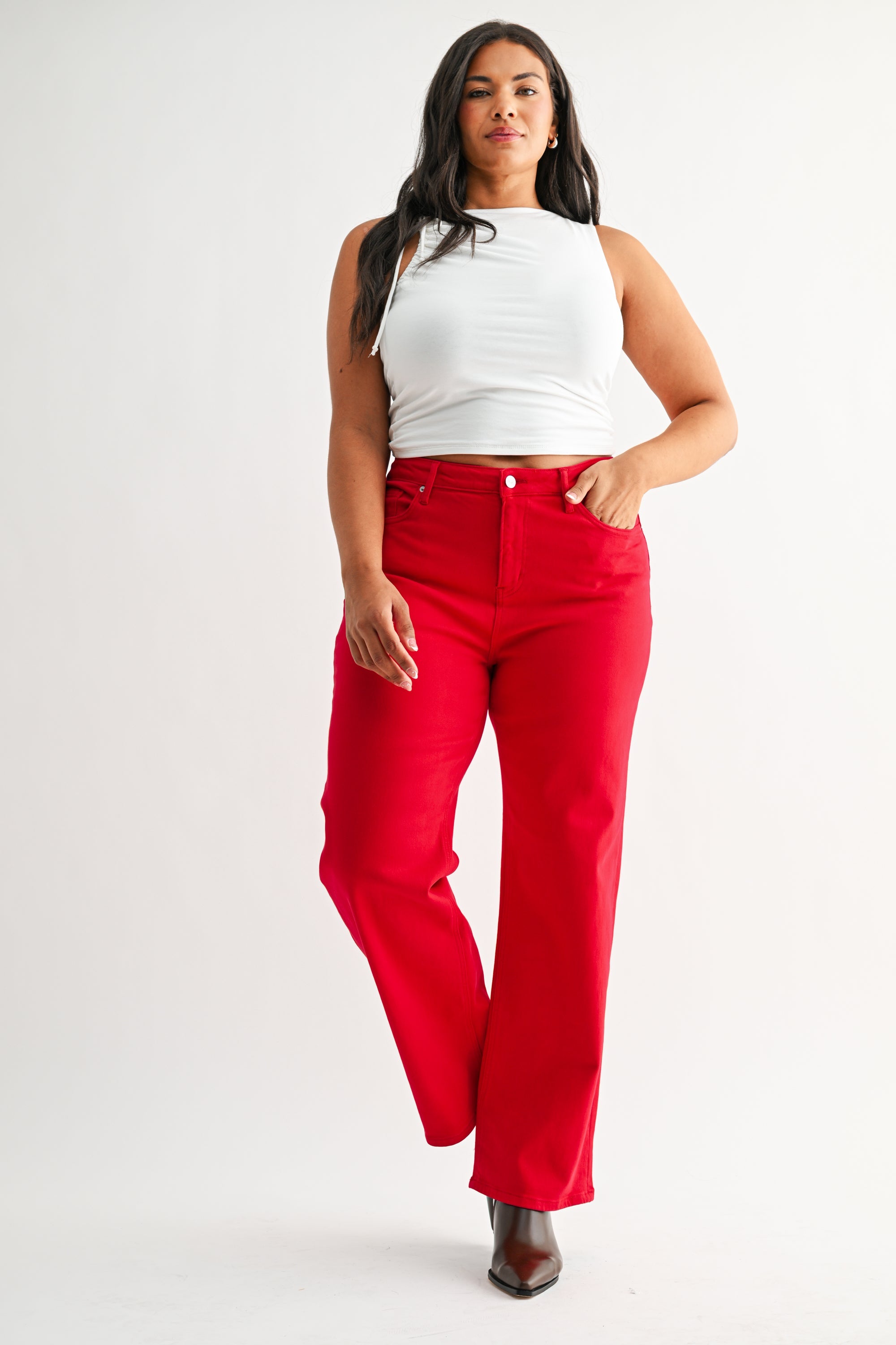 High Rise Straight Leg Loose Fit (Plus Size)