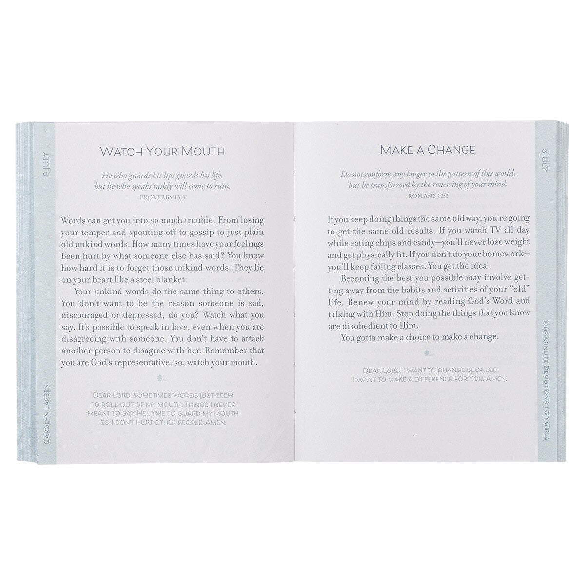 Pink Floral Softcover One - Minute Devotions for Girls - Jessi Jayne Boutique