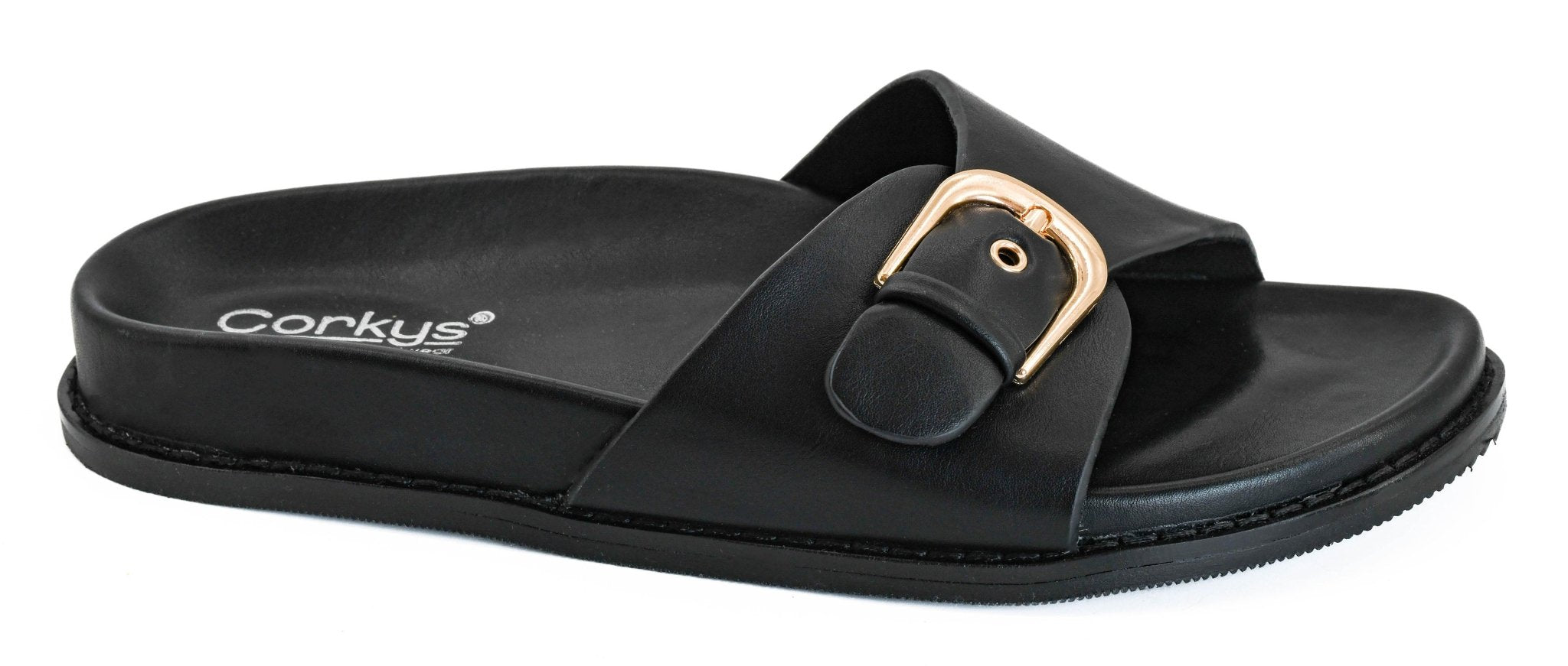 Corkys Passport Slip On Sandal - Black - Jessi Jayne Boutique