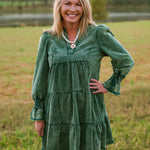 Evergreen Charm Tiered Mini Dress - Jessi Jayne Boutique