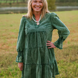 Evergreen Charm Tiered Mini Dress - Jessi Jayne Boutique
