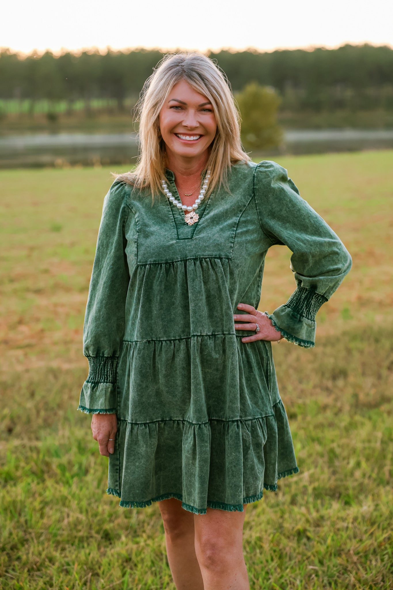 Evergreen Charm Tiered Mini Dress - Jessi Jayne Boutique