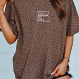 Pray Behind Back Brown Leopard Tee - Jessi Jayne Boutique