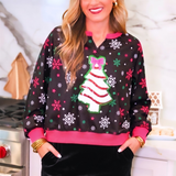 PREORDER- Foil Bow Christmas Treat Snowflake Pullover