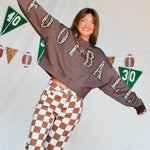 Football Leopard Mocha Crop Sweatshirt - Jessi Jayne Boutique