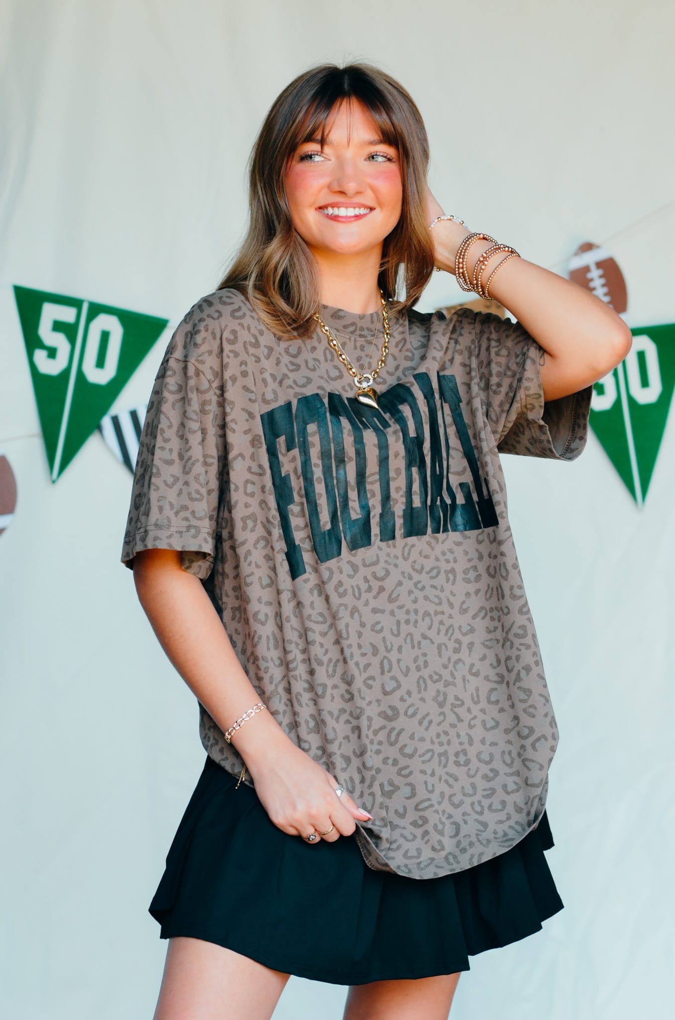 Football Brown Leopard Tee - Jessi Jayne Boutique