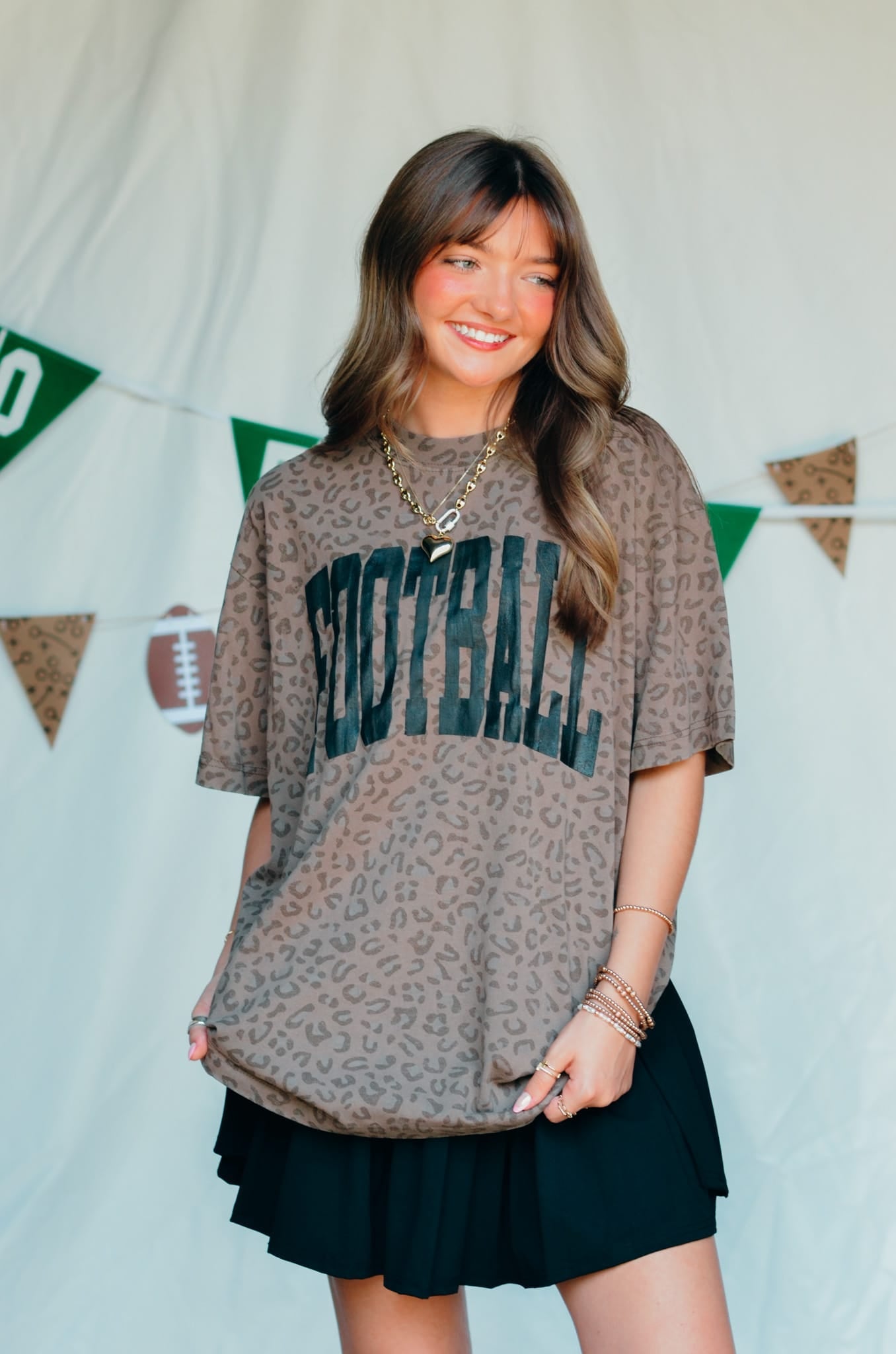Football Brown Leopard Tee - Jessi Jayne Boutique