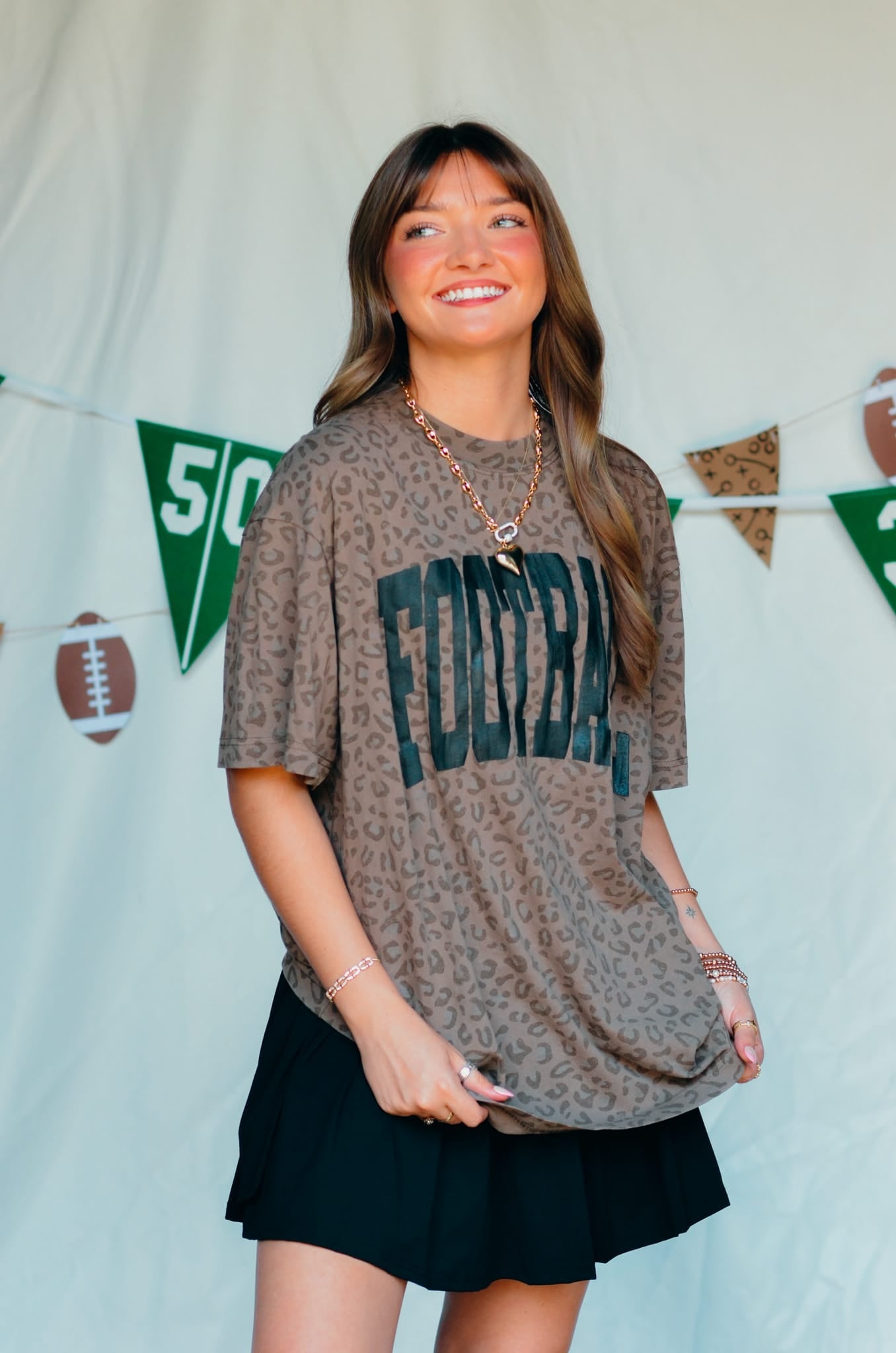 Football Brown Leopard Tee - Jessi Jayne Boutique