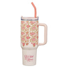 Be Still and Know Pink Spring Floral 40 Oz Tumbler with Reusable Straw - Psalm 46:10 - Jessi Jayne Boutique
