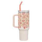Be Still and Know Pink Spring Floral 40 Oz Tumbler with Reusable Straw - Psalm 46:10 - Jessi Jayne Boutique