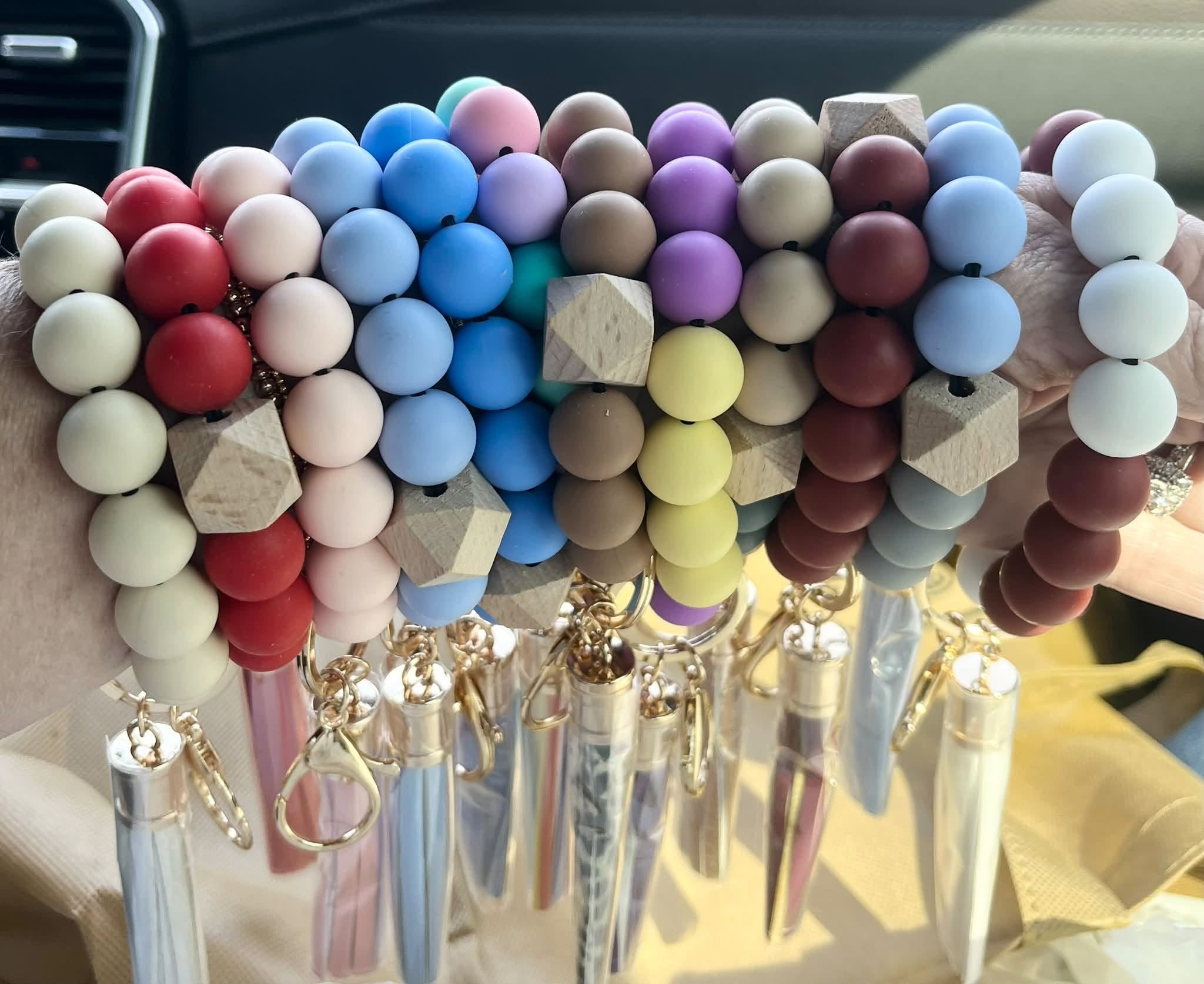 Silicone Beaded Wristlet Keychain - Jessi Jayne Boutique