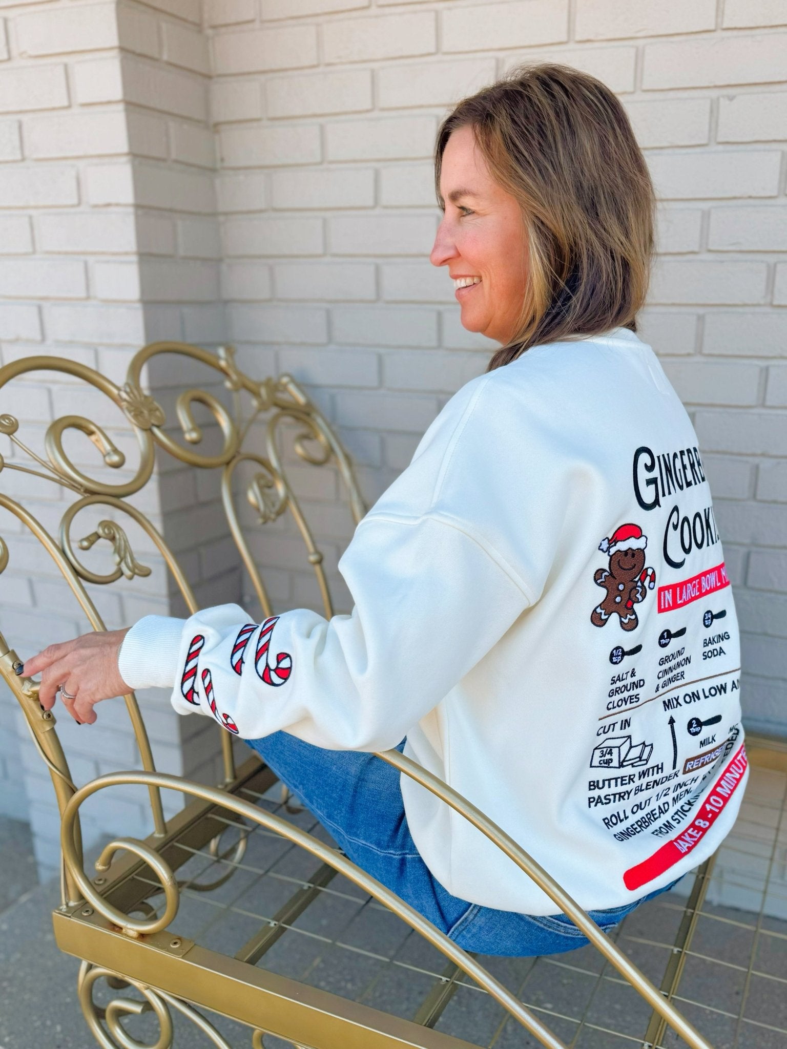 Sunkissed Coconut Gingerbread Recipe Embroidered Sweatshirt - Jessi Jayne Boutique