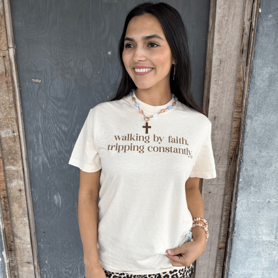 Walking by Faith Graphic Tee - Jessi Jayne Boutique