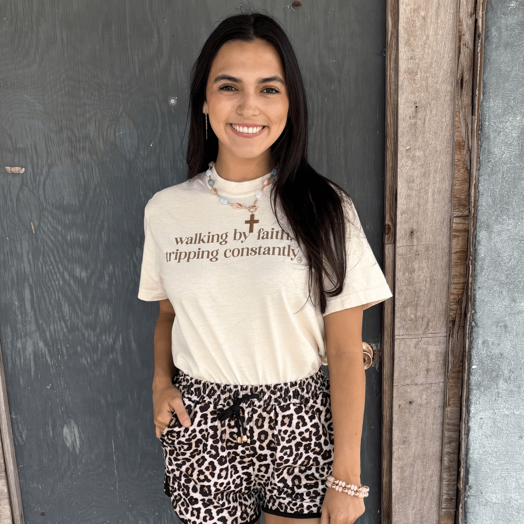 Walking by Faith Graphic Tee - Jessi Jayne Boutique