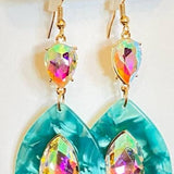 Turquoise Teardrop Pink Panache Earrings - Jessi Jayne Boutique