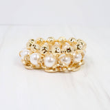 Zanesville Pearl Link Bracelet Set Gold