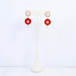 Lismore Pearl Circle Drop Earring Red - Jessi Jayne Boutique