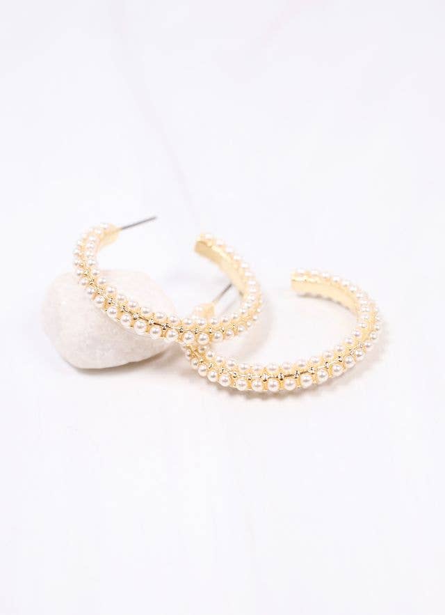 Woodard Pearl Hoop Earring - Jessi Jayne Boutique