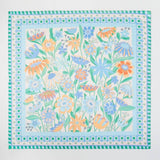 Retro Floral Print Scarf Blue