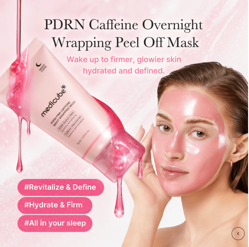MEDICUBE PDRN Pink Caffeine Overnight Wrapping Mask - Jessi Jayne Boutique